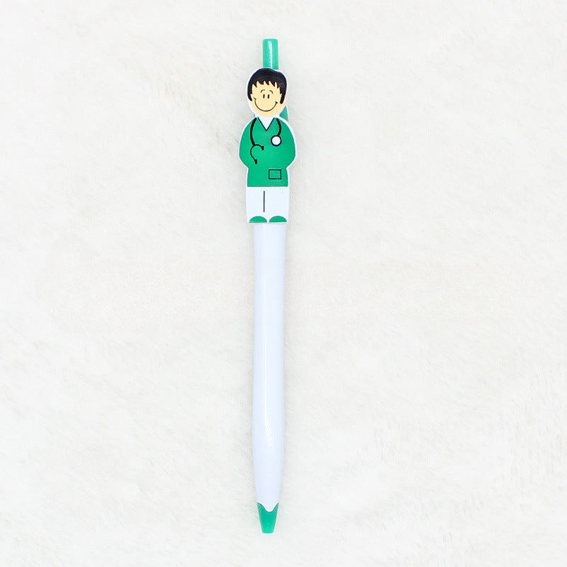 Wholesale Cartoon Plastic Doctor Nurse Pen Clip Ballpoint Pen